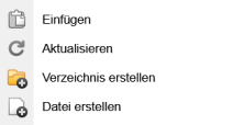 Dateifunktionen - Einfügen, Aktualisieren etc.