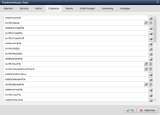 Inhaltsprojekt - Projekteinstellungen (Ereignisse)