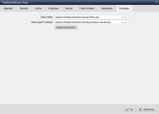Inhaltsprojekt - Projekteinstellungen (Sonstiges)