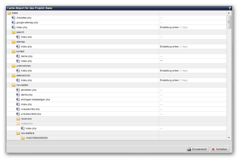 Analyse - Cache-Report