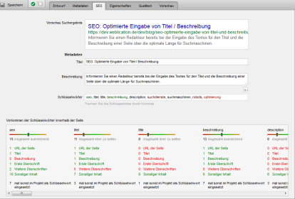 Seitenbearbeitung - SEO