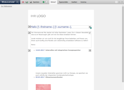 HTML-Version eines Newsletters bearbeiten