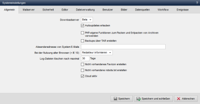 Systemeinstellung - Allgemein