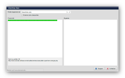 Werkzeuge - Linkprüfung (Fortschrittsanzeige)