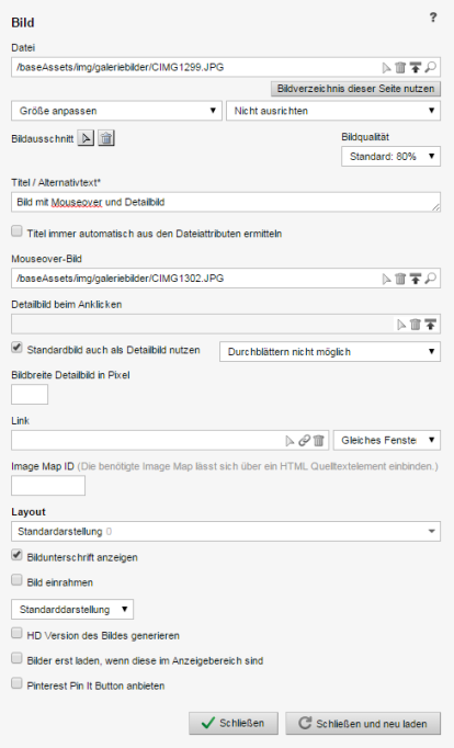 Bildbearbeitung - Weblic Bild-Element