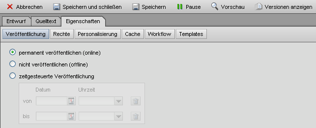 Datei - Eigenschaften (Optionen)