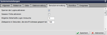 Systemeinstellung - Benutzerverwaltung