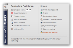 Weblication® Panel - Persönliche Funktionen