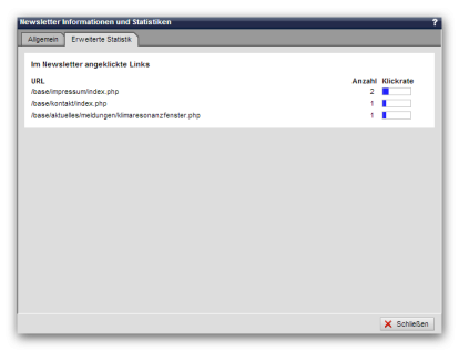 Newsletter - Erweiterte Statistik