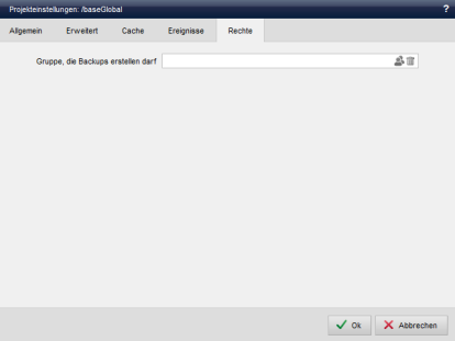 Globales Projekt - Projekteinstellungen (Rechte)