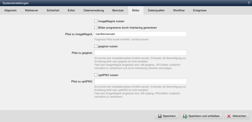 Systemeinstellung - Bilder