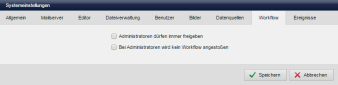 Systemeinstellung - Workflow