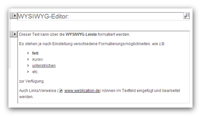 Textbearbeitung (WYSIWYG)