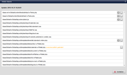 Weblics® Verwaltung - Weblic® Historie