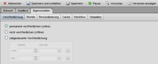 Datei - Eigenschaften (Optionen)