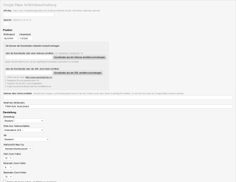 Weblics® Google Map - Bearbeiten Maske