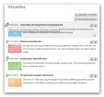 Listensortierung manuell per Drag & Drop