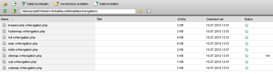 Navigationen-Darstellung