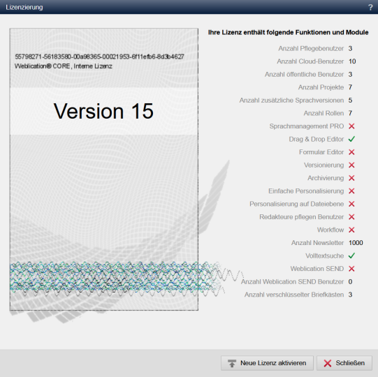 System -Lizenzverwaltung