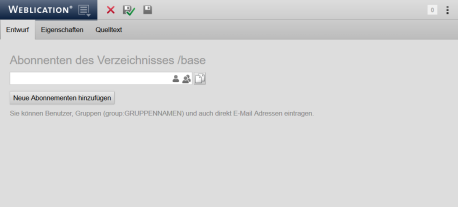 Verzeichnis - Abonnenten bearbeiten