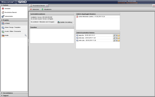 Weblication® CMS Backend