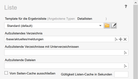 Listenbearbeitung / Listenoptionen