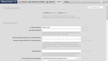 Bearbeiten der Variablendatei