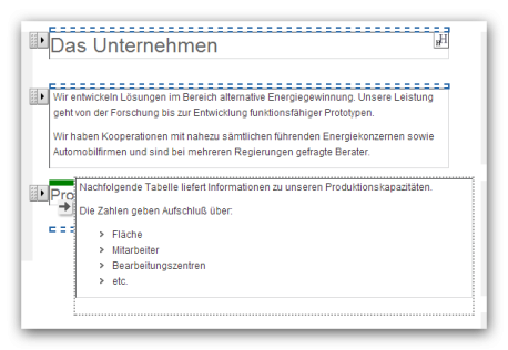 Seitenbearbeitung mit dem Struktureditor - Strukturelement verschieben
