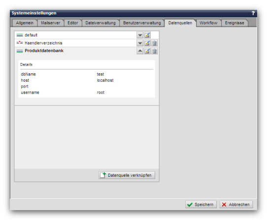 Datenquellen - Verwaltung