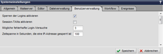 Systemeinstellung - Benutzerverwaltung