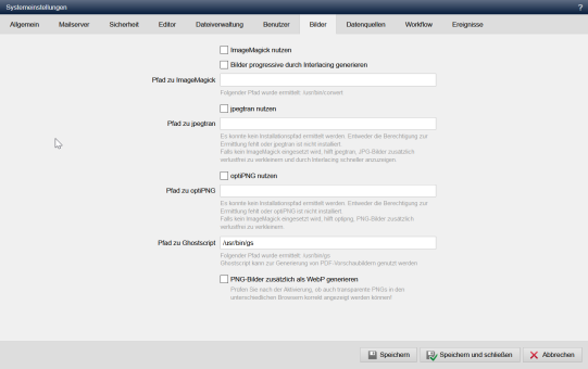 Systemeinstellung - Bilder