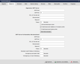 Systemeinstellung - Mailserver (alt)