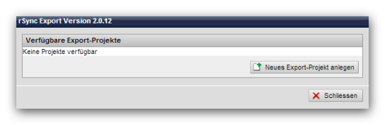 wSync-Export Verwaltung / Übersicht