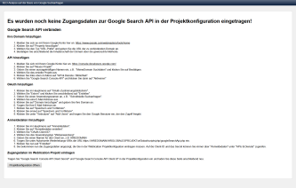 SEO-Analyse - Konfigurationsbeschreibung