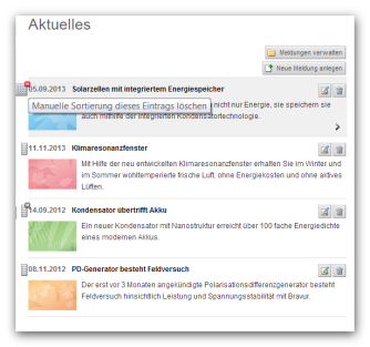 Listensortierung manuell per Drag & Drop