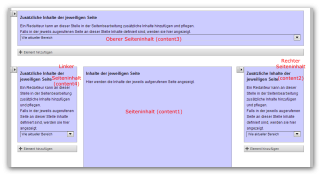 Portalinhalte zuweisen - Inhaltsbereiche der aktuellen Seite