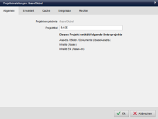 Globales Projekt - Projekteinstellungen (Allgemein)