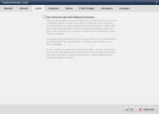 Inhaltsprojekt - Projekteinstellungen (Cache)