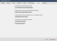Inhaltsprojekt - Projekteinstellungen (Darstellung)