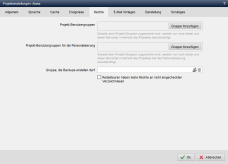 Inhaltsprojekt - Projekteinstellungen (Projekt-Benutzergruppen)