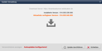 Update-Verwaltung - Aktuellste verfügbare Version