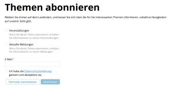 Themen abonnieren Formular