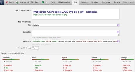 Page editing - SEO