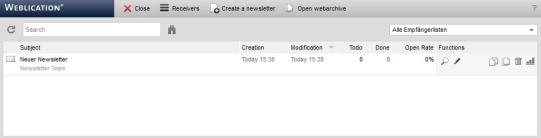 Newsletter management - Newsletter overview