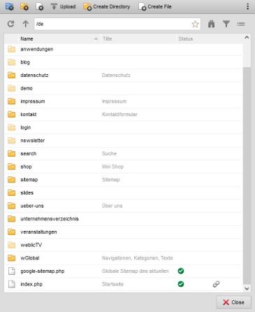 Directory view - Contents of a directory