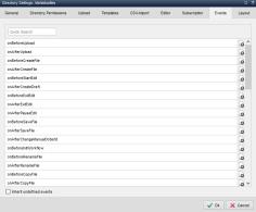 Directory settings - Events