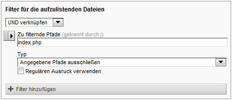 Listenoptionen - Filter nach Pfaden