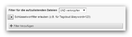 Listenoptionen - Nach Schlüsselwörter über URL-Parameter filtern