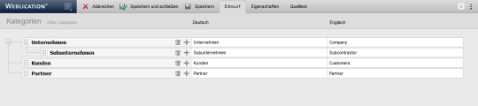 Bearbeiten einer Kategoriendatei