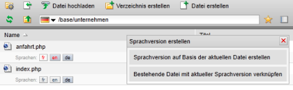 Sprachversion erstellen